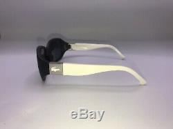 Lacoste L505S White/Black Cold Insert Full Rim Square Sunglasses Silver Accent