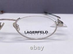 Lagerfeld Eyeglasses Frames Men Woman Round Oval Silver Half Rim France 4316