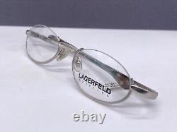 Lagerfeld Eyeglasses Frames Men Woman Round Oval Silver Half Rim France 4316