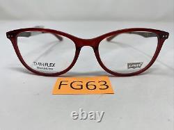 Levi's LS139 RED 54-17-140 Red/Silver Full Rim Plastic Eyeglasses Frame FG63