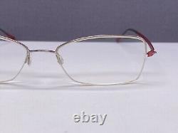 Lindberg Eyeglasses Frames woman Silver Red Rectangular half Rim 3008 Titan Slim