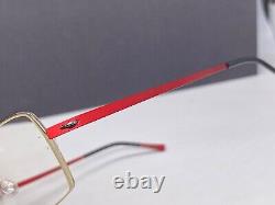 Lindberg Eyeglasses Frames woman Silver Red Rectangular half Rim 3008 Titan Slim