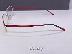 Lindberg Eyeglasses Frames woman Silver Red Rectangular half Rim 3008 Titan Slim