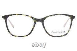 Longchamp LO2606 215 Eyeglasses Frame Women's Havana/Green Full Rim Cat Eye 51mm