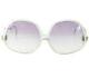 Louis Feraud 1970s Vtg Silver Rim Clear Plastic Oversized Designer Sunglasses