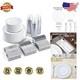 Luxury Silver Rimmed Disposable Dinnerware Set For 100 Perfect For Events