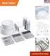 Luxury Silver Rimmed Disposable Dinnerware Set For Weddings & Events 50 Guests