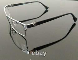 Luxury men Eyeglass metal Frame Full Rim Glasses Silver Black 003-CH