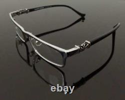 Luxury men Eyeglass metal Frame Full Rim Glasses Silver Black 008-CH
