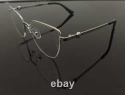Luxury men Eyeglass metal Frame Half Rim Glasses Silver Black Cart Metal