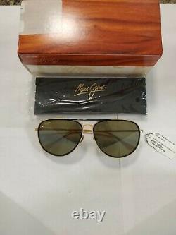 MAUI JIM H554-16M FAIR WINDS GOLD MATTE WithBLK RIM POLARIZED NEW IN THE BOX
