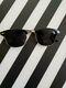 Mens Vintage 50s Black & Silver Half Rim Sunglasses 1950 Frame Rare 1950s