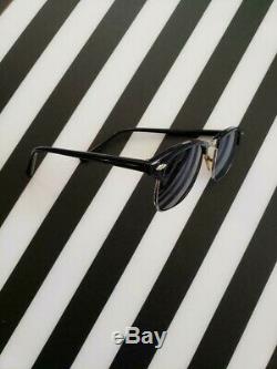 MENS VINTAGE 50s BLACK & SILVER HALF RIM SUNGLASSES 1950 FRAME RARE 1950s