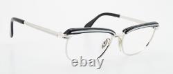 METZLER Vintage Glasses Frame Bellora 702 WD Ice On Black 48-14 130 Kf Silver