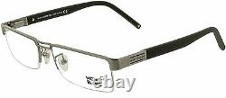MONT BLANC MB 381 014 Brushed Silver Men Semi Rim Eyeglasses Frame 54-17-140 RX
