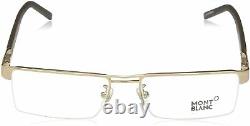 MONT BLANC MB0381 034 Brushed Gold Men Semi Rim Eyeglasses Frame 54-17-140 MB381