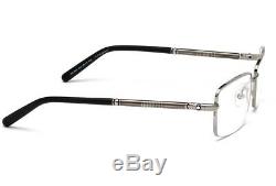 MONT BLANC MB0493 016 SHINY Silver Semi Rim Eyeglasses Frame 57-17-140 MB 493 RX