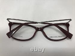 Marc Jacobs Eyeglasses Frames 167 LHF Burgundy Silver 55-16-140 Dull Rim T297