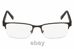 Marchon NYC BENJAMIN Brown 210 Metal Semi Rim Optical Eyeglasses Frame 54-18-145