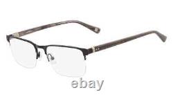 Marchon NYC M-2003 Black 001 Metal Semi Rim Optical Eyeglasses Frame 55-18-145 A