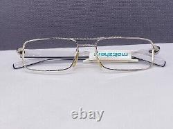 Men Eyeglasses Frames Silver Blue Rectangular Full Rim TH 8001