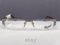 Men's Persol Eyeglasses Frames Silver Red Rectangular Half-Rim 2324 NP 157