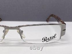 Men's Persol Eyeglasses Frames Silver Red Rectangular Half-Rim 2324 NP 157