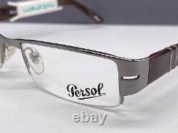 Men's Persol Eyeglasses Frames Silver Red Rectangular Half-Rim 2324 NP 157