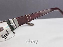 Men's Persol Eyeglasses Frames Silver Red Rectangular Half-Rim 2324 NP 157