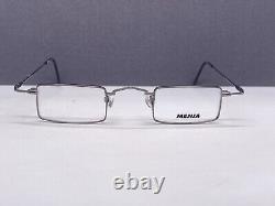 Menia Eyeglasses Frames Men Silver Square Small Lens Full Rim 4096