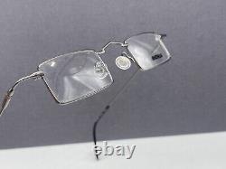 Menia Eyeglasses Frames Men Silver Square Small Lens Full Rim 4096