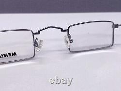 Menia Eyeglasses Frames Men Silver Square Small Lens Full Rim 4096