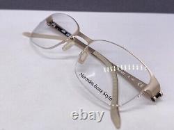 Mercedes Eyeglasses Frames Woman Silver Matte Rectangular Half Rim M 2045