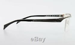 Mikli by Glasses ML 3950 1/12ft06D 56 18 135 half Rim Eye Frame Silver Black