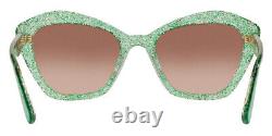 Miu Miu MU 05US Sunglasses Women Glitter Green Geometric 55mm New 100% Authentic