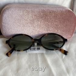 Miu Miu Women Sunglasses Havana Grey Mirror Silver MU04ZSF REGARD VAU07F