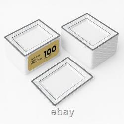 Moderna 9.5 X 6.3 Inch Premium Disposable Plates 100 Rectangular Plastic Plates
