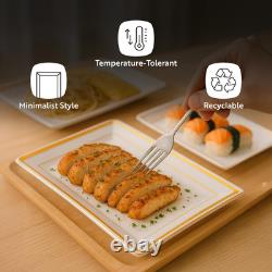 Moderna 9.5 X 6.3 Inch Premium Disposable Plates 100 Rectangular Plastic Plates