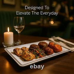 Moderna 9.5 X 6.3 Inch Premium Disposable Plates 100 Rectangular Plastic Plates