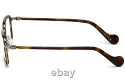 Moncler ML5026 056 Tortoise & Silver Rectangle Plastic Eyeglasses 51-20-145 5026