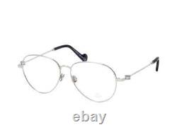 Moncler ML5068 016 Silver Blue Aviator Metal Optical Eyeglasses Frame 55-14-140
