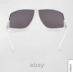 Moncler Men's Vyzer Half-Rim Acetate Shield Sunglasses white half rim $435