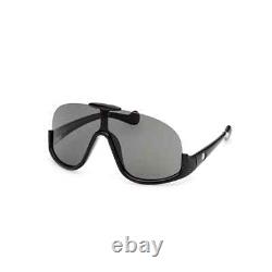 Moncler Visseur ML0230 01A Black Shield Half-Rim Sunglasses Frame 142-125