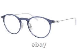 Mont Blanc Established MB0099O 004 Eyeglasses Men's Silver/Blue Frames