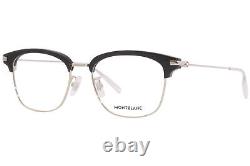 Mont Blanc MB0141OK 001 Eyeglasses Men's Silver/Black Full Rim Square Shape 53mm