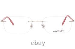 Mont Blanc MB0221O 010 Eyeglasses Men's Silver/Red Full Rim Rectangle Shape