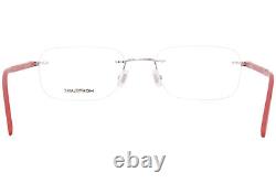 Mont Blanc MB0221O 010 Eyeglasses Men's Silver/Red Full Rim Rectangle Shape