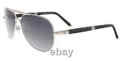 Mont Blanc MB519S 16C Silver Aviator Gray 61-14-140mm Non-Polarized Sunglasses