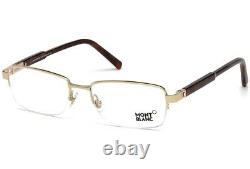 Mont Blanc MB635 Shiny Gold 028 Metal Semi Rim Eyeglasses Frame 55-18-145 MB0635