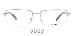 MontBlanc MB0020O 002 Ruthenium 56-17-150 Half Rim Eyeglasses Authentic